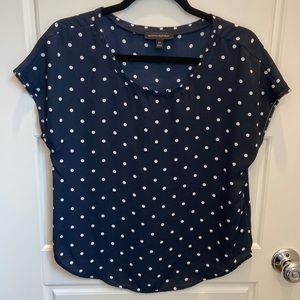 MUST GO TODAY - Banana Republic Navy Polka Dot Blouse